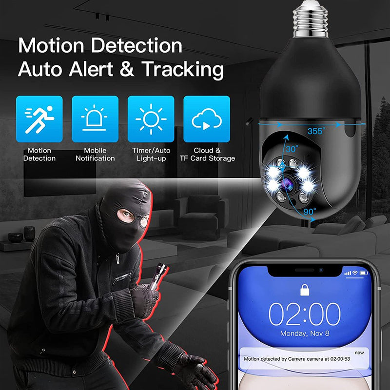 Sight Security® Ampoule intelligente 360° avec caméra de sécurité intégrée (BF)