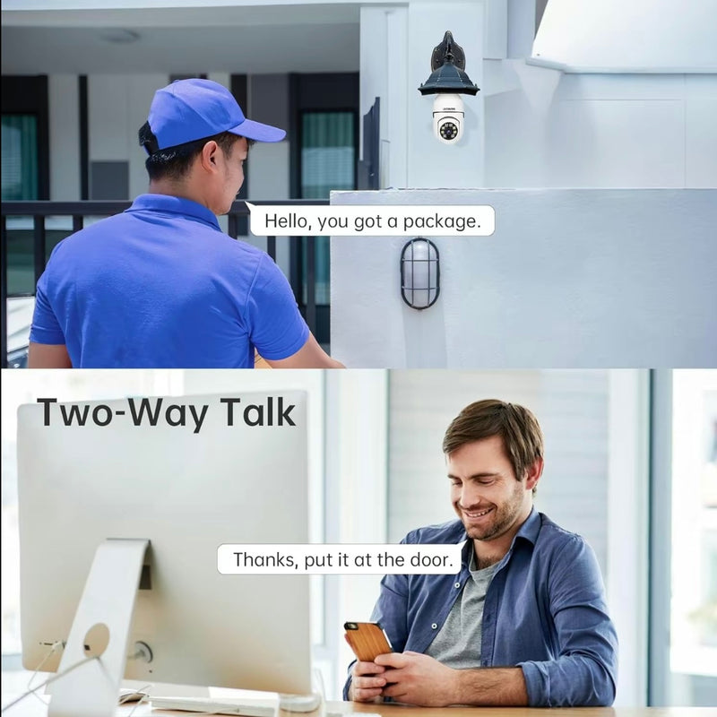 Sight Security® Ampoule intelligente 360° avec caméra de sécurité intégrée