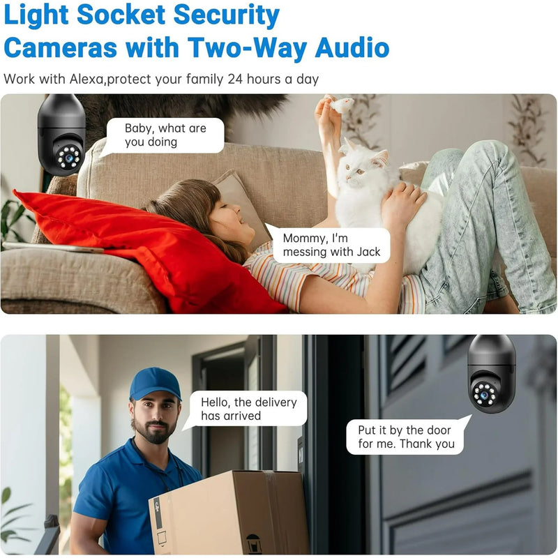 Sight Security® Ampoule intelligente 360° avec caméra de sécurité intégrée (BF)